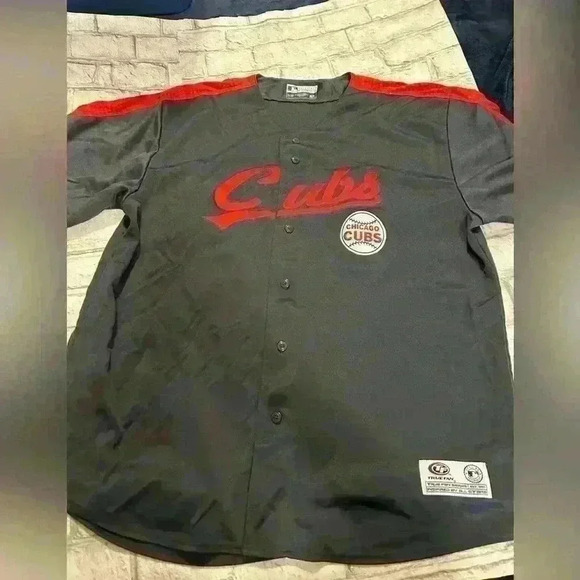 Vintage True Fan Chicago Cubs Gray MLB Baseball Jersey Shirt Size XL - Picture 1 of 7